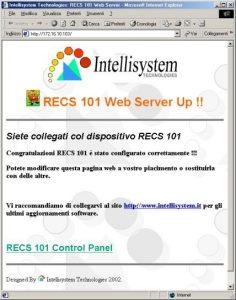 Fig. 7 - Home page personalizzabile del dispositivo RECS 101